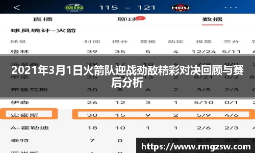 2021年3月1日火箭队迎战劲敌精彩对决回顾与赛后分析